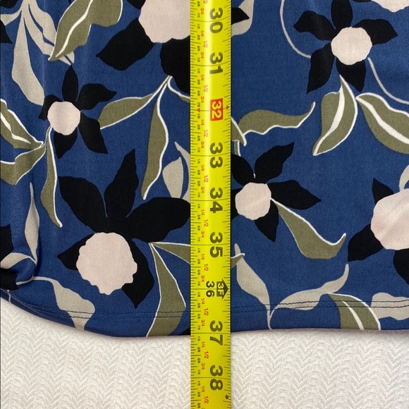 Banana Republic Dress Midi Floral Wrap Abstract Blue Green Black Floral Medium - Picture 11 of 11